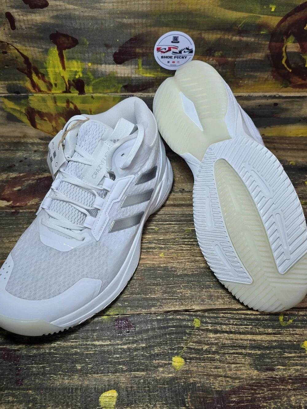 Adidas Crazyflight 6 Mid White Silver HP7030 Volleyball Shoes Womens Size 7,8,9